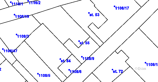 Parcela st. 55 v KÚ Heřmanov u Starého Sedla, Katastrální mapa
