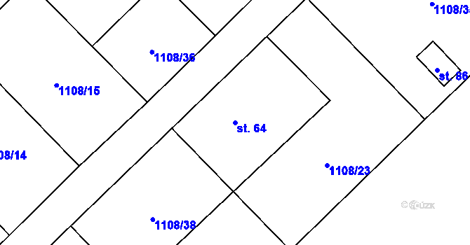 Parcela st. 64 v KÚ Heřmanov u Starého Sedla, Katastrální mapa