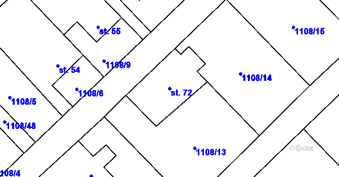 Parcela st. 72 v KÚ Heřmanov u Starého Sedla, Katastrální mapa