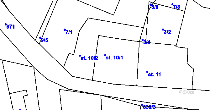 Parcela st. 10/1 v KÚ Staré Sedlo u Teplé, Katastrální mapa
