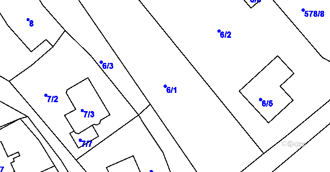 Parcela st. 6/1 v KÚ Staré Sedlo u Sokolova, Katastrální mapa