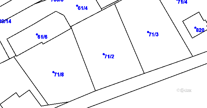 Parcela st. 71/2 v KÚ Staré Sedlo u Sokolova, Katastrální mapa