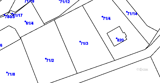 Parcela st. 71/3 v KÚ Staré Sedlo u Sokolova, Katastrální mapa