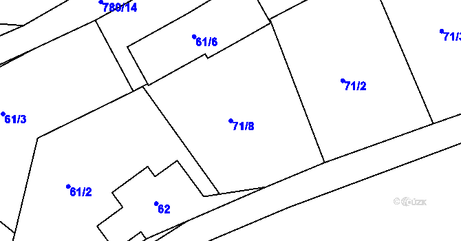 Parcela st. 71/8 v KÚ Staré Sedlo u Sokolova, Katastrální mapa