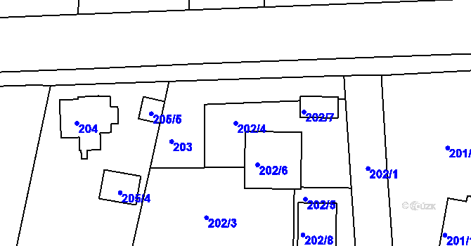 Parcela st. 202/4 v KÚ Staré Sedlo u Sokolova, Katastrální mapa