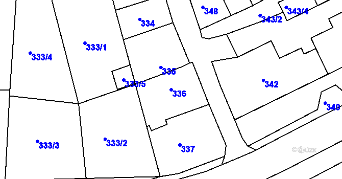 Parcela st. 336 v KÚ Staré Sedlo u Sokolova, Katastrální mapa
