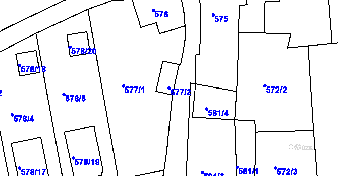 Parcela st. 577/2 v KÚ Staré Sedlo u Sokolova, Katastrální mapa