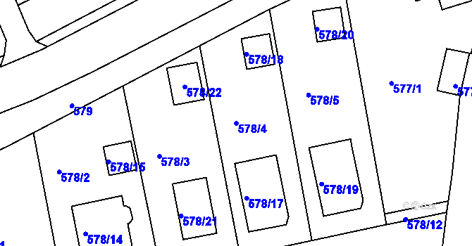 Parcela st. 578/4 v KÚ Staré Sedlo u Sokolova, Katastrální mapa