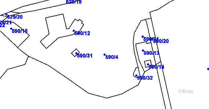 Parcela st. 590/4 v KÚ Staré Sedlo u Sokolova, Katastrální mapa