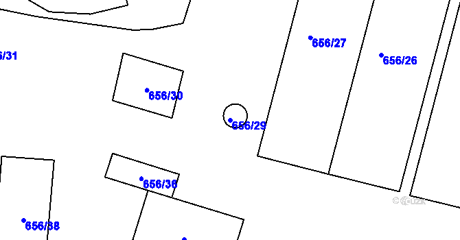 Parcela st. 656/29 v KÚ Staré Sedlo u Sokolova, Katastrální mapa