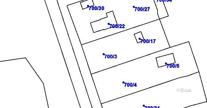 Parcela st. 700/3 v KÚ Staré Sedlo u Sokolova, Katastrální mapa