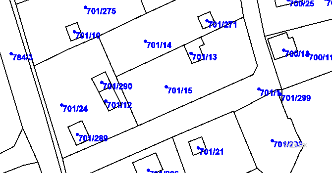 Parcela st. 701/15 v KÚ Staré Sedlo u Sokolova, Katastrální mapa