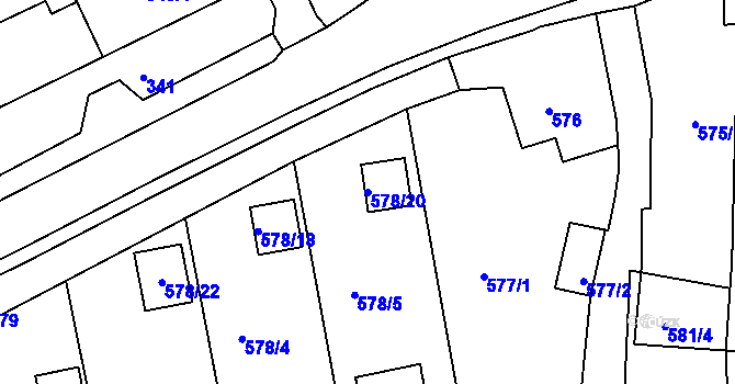 Parcela st. 578/20 v KÚ Staré Sedlo u Sokolova, Katastrální mapa