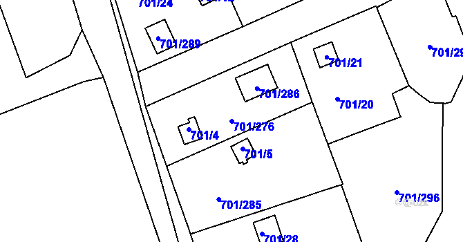 Parcela st. 701/276 v KÚ Staré Sedlo u Sokolova, Katastrální mapa