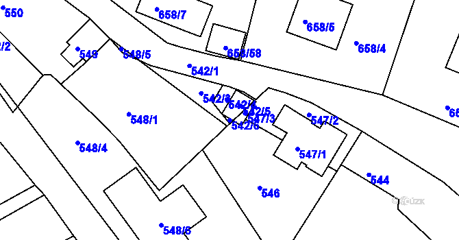 Parcela st. 542/6 v KÚ Staré Sedlo u Sokolova, Katastrální mapa