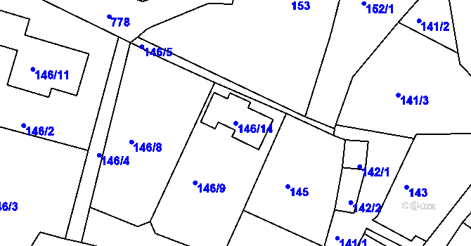 Parcela st. 146/14 v KÚ Staré Sedlo u Sokolova, Katastrální mapa