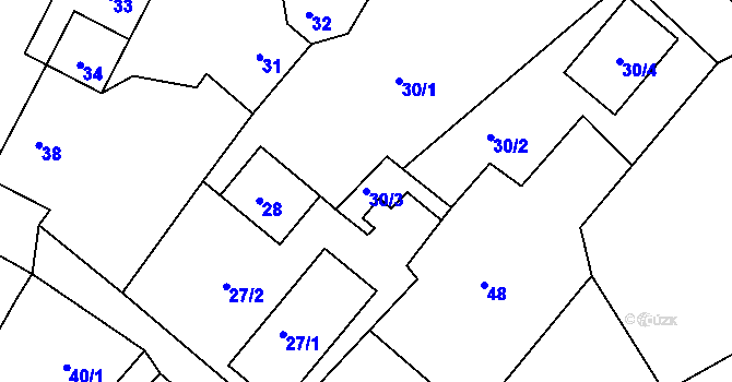 Parcela st. 30/3 v KÚ Staré Sedlo u Sokolova, Katastrální mapa