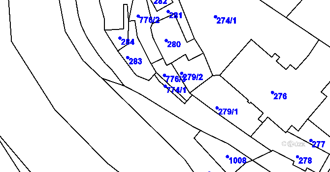 Parcela st. 774/1 v KÚ Staré Sedlo u Sokolova, Katastrální mapa