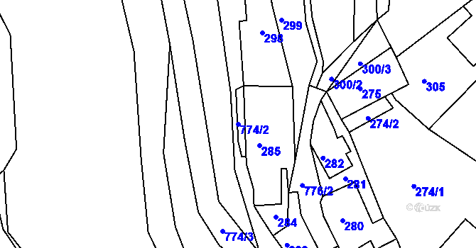 Parcela st. 774/2 v KÚ Staré Sedlo u Sokolova, Katastrální mapa