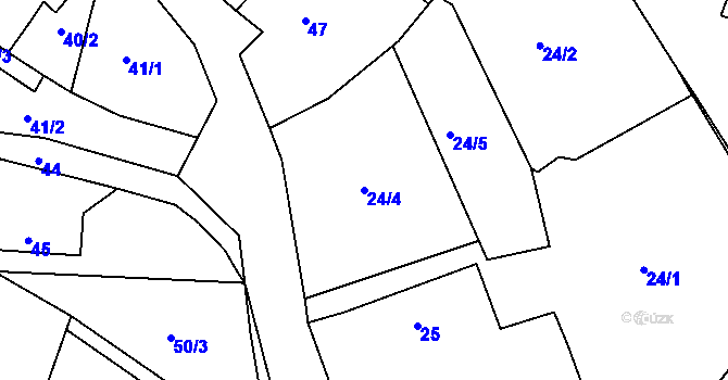 Parcela st. 24/4 v KÚ Staré Sedlo u Sokolova, Katastrální mapa