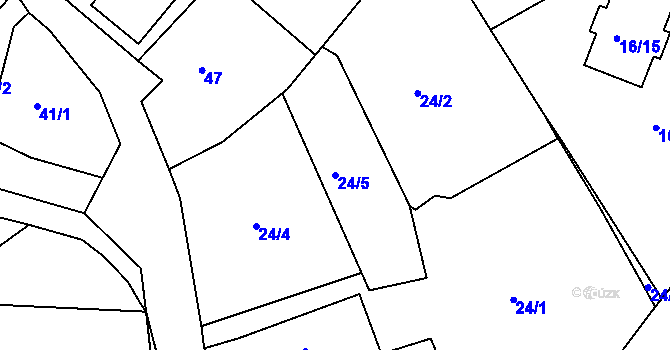Parcela st. 24/5 v KÚ Staré Sedlo u Sokolova, Katastrální mapa