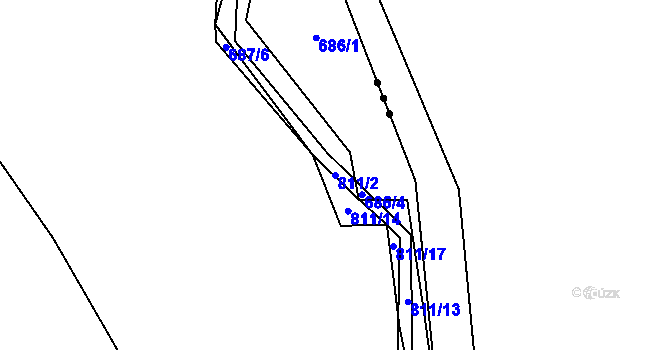 Parcela st. 811/2 v KÚ Staré Sedlo u Sokolova, Katastrální mapa