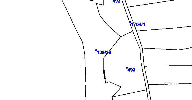 Parcela st. 139/29 v KÚ Darmyšl, Katastrální mapa