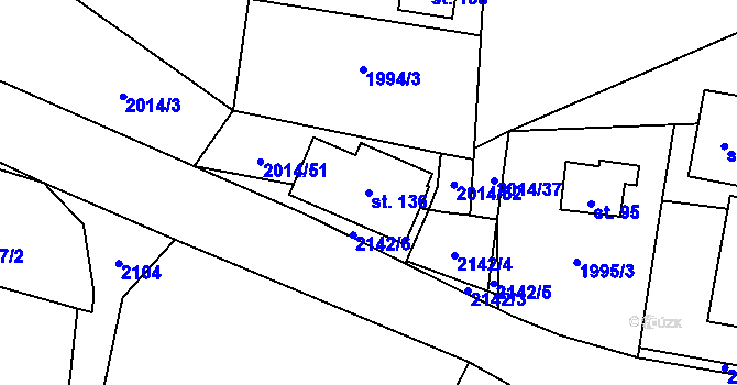 Parcela st. 136 v KÚ Staré Sedlo u Tachova, Katastrální mapa