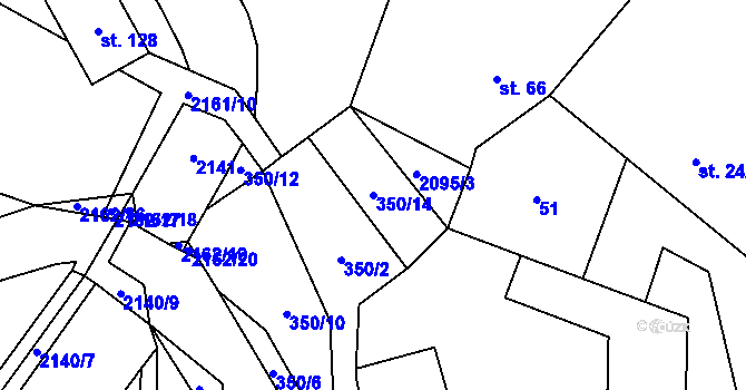 Parcela st. 350/14 v KÚ Staré Sedlo u Tachova, Katastrální mapa