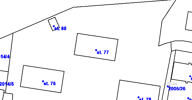 Parcela st. 77 v KÚ Staré Sedlo u Tachova, Katastrální mapa