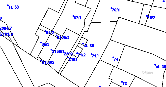 Parcela st. 89 v KÚ Staré Sedlo u Tachova, Katastrální mapa