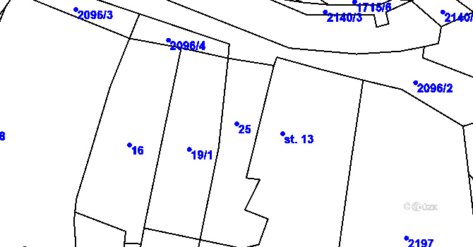 Parcela st. 25 v KÚ Staré Sedlo u Tachova, Katastrální mapa