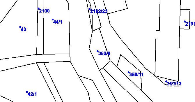 Parcela st. 350/8 v KÚ Staré Sedlo u Tachova, Katastrální mapa