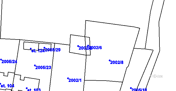 Parcela st. 2002/6 v KÚ Staré Sedlo u Tachova, Katastrální mapa