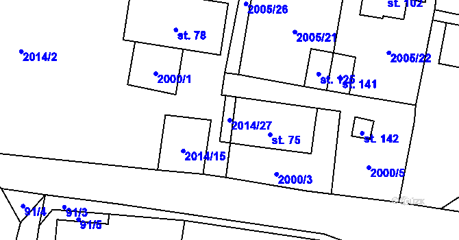 Parcela st. 2014/27 v KÚ Staré Sedlo u Tachova, Katastrální mapa