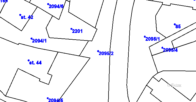 Parcela st. 2095/2 v KÚ Staré Sedlo u Tachova, Katastrální mapa