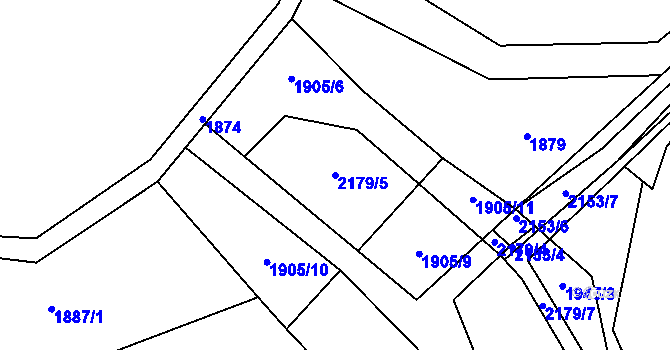 Parcela st. 2179/5 v KÚ Staré Sedlo u Tachova, Katastrální mapa