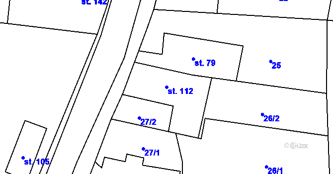 Parcela st. 112 v KÚ Staré Smrkovice, Katastrální mapa