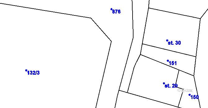 Parcela st. 148 v KÚ Staré Smrkovice, Katastrální mapa