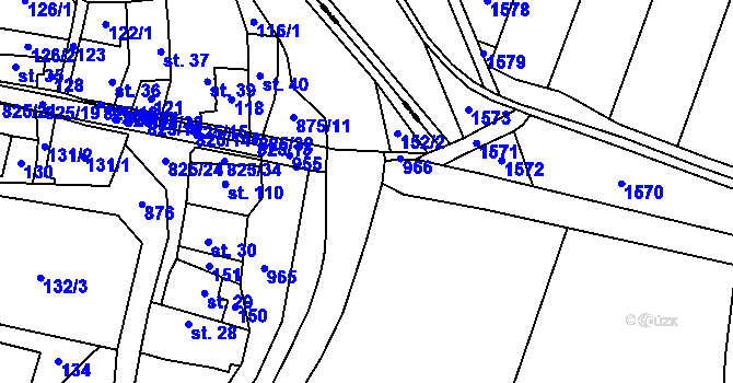 Parcela st. 875/2 v KÚ Staré Smrkovice, Katastrální mapa