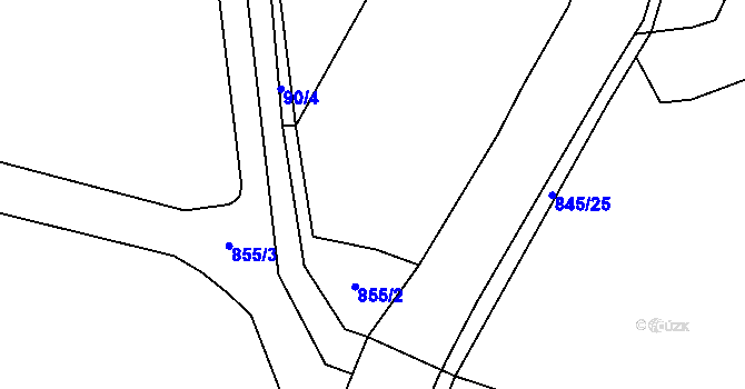 Parcela st. 855/1 v KÚ Staré Smrkovice, Katastrální mapa