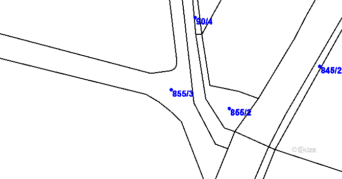 Parcela st. 855/3 v KÚ Staré Smrkovice, Katastrální mapa