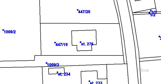 Parcela st. 276 v KÚ Staré Ždánice, Katastrální mapa