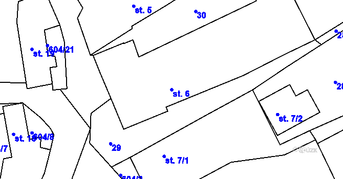 Parcela st. 6 v KÚ Starec, Katastrální mapa