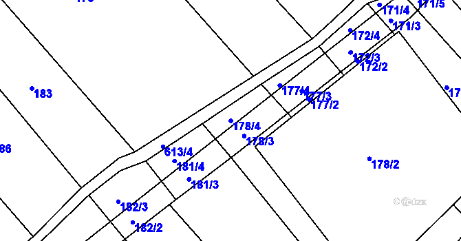 Parcela st. 178/4 v KÚ Starec, Katastrální mapa