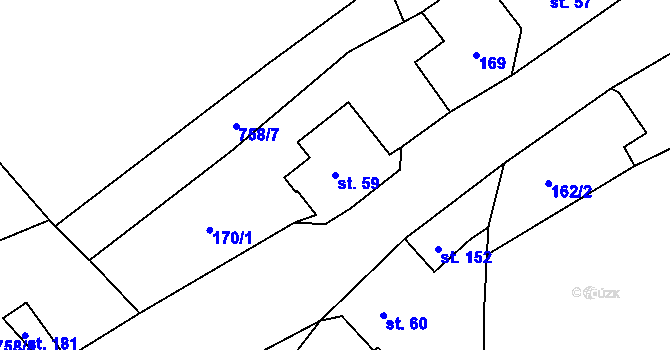 Parcela st. 59 v KÚ Bystré u Stárkova, Katastrální mapa