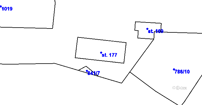 Parcela st. 177 v KÚ Bystré u Stárkova, Katastrální mapa