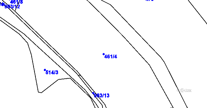 Parcela st. 461/4 v KÚ Bystré u Stárkova, Katastrální mapa