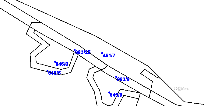 Parcela st. 461/7 v KÚ Bystré u Stárkova, Katastrální mapa