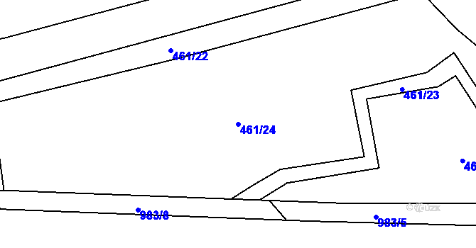 Parcela st. 461/24 v KÚ Bystré u Stárkova, Katastrální mapa